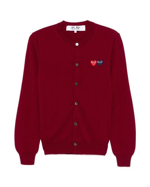 COMME DES GARÇONS PLAY Red Comme Des Garçons Play Crewneck Knitted Cardigan