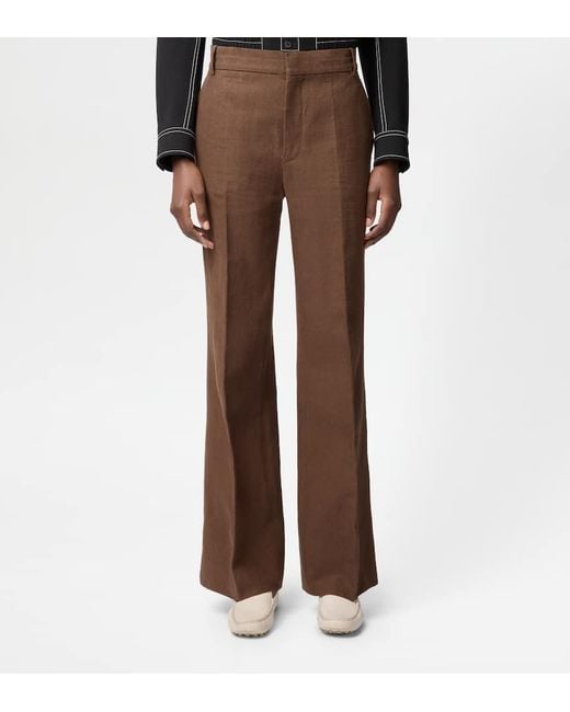 Tod's Brown Belt Loop Casual Pants