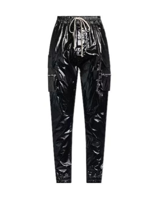 Rick Owens Black High-Waisted Cargo Pants