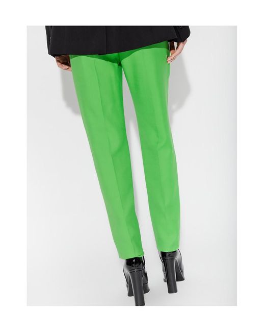 McQueen Green High Waist Straight Leg Trousers