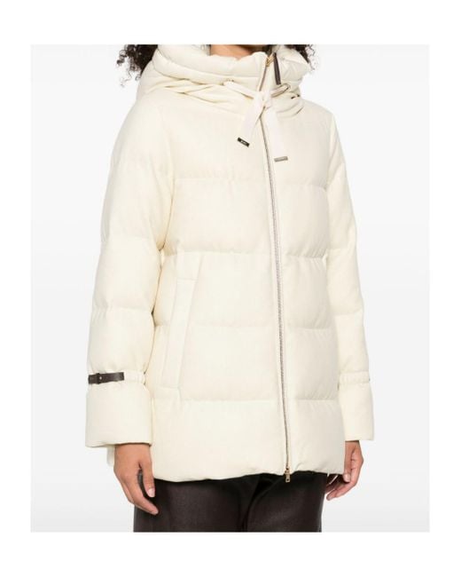 Herno Natural Puffer Jacket With Quilted Design
