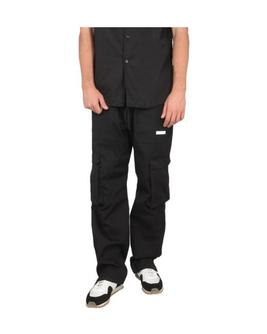 Ih Nom Uh Nit Black Elasticated Waistband Cargo Pants for men