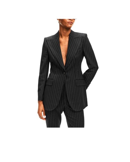 Dolce & Gabbana Black Pinstripe Single-Breasted Blazer