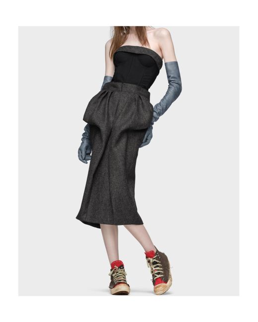 Maison Margiela Black Wool Bustier Dress