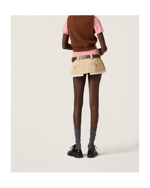 Miu Miu Brown Layered Wool And Cashmere Polo Shirt