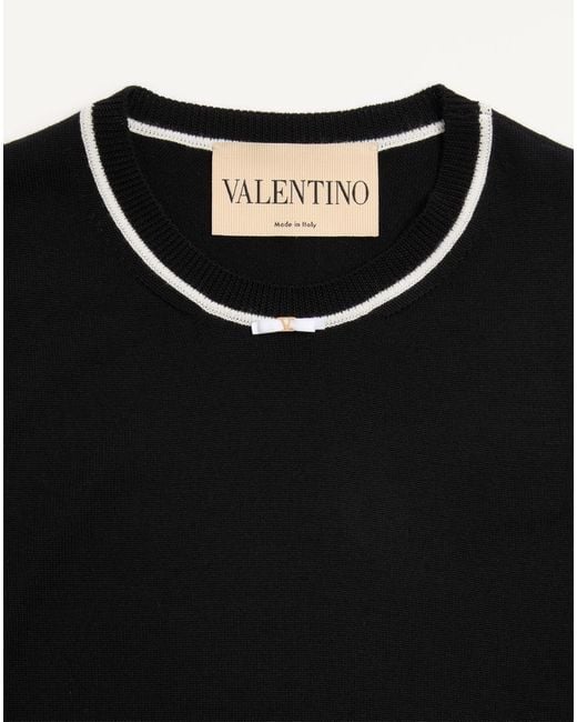 Valentino Black Crewneck Short-Sleeved Jumper