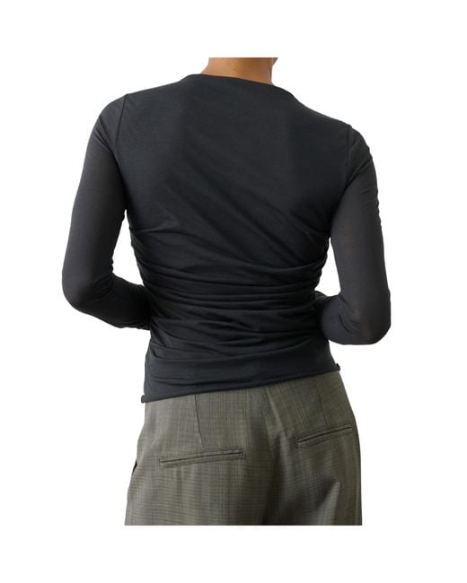 Soeur Black Gaia T-Shirt With Pleated Details