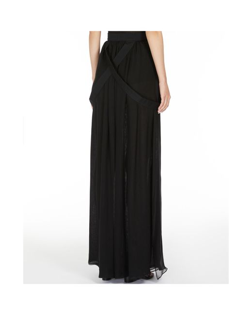Max Mara Black Buckle Detailed Maxi Skirt