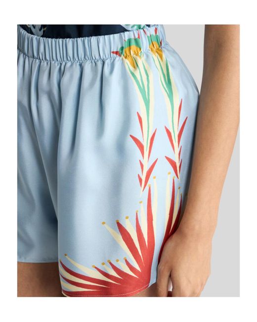 Etro Blue Pattern-Printed Shirt And Shorts Set