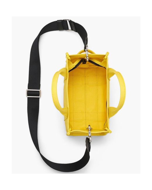 Marc Jacobs Yellow Logo Printed Zip-Up Small Tote Bag