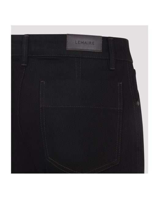 Lemaire Black Logo Patch Wide-Leg Jeans