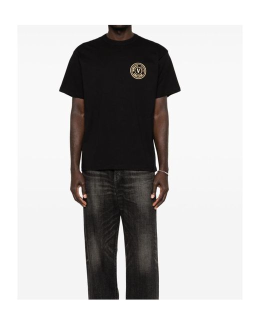 Versace Jeans Black Couture Logo Patch T-Shirt for men