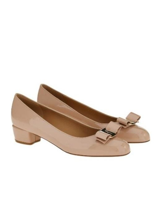 Ferragamo Natural Gancini Leather Pumps
