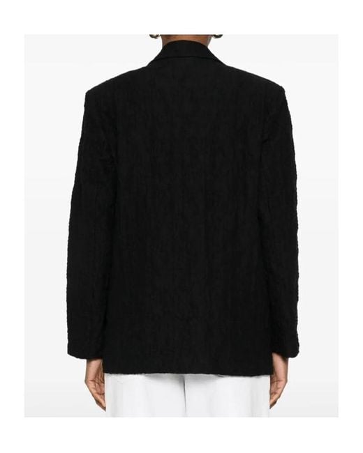 Harris Wharf London Black Crinkled-Finish Blazer