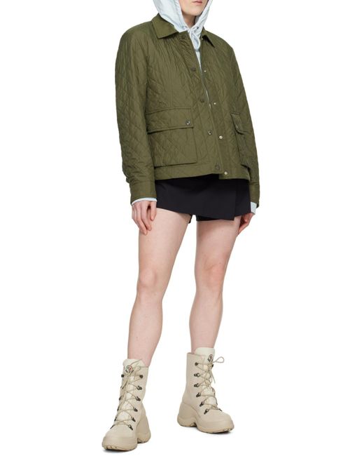Moncler Green Galene Logo Patch Quilted Jacket