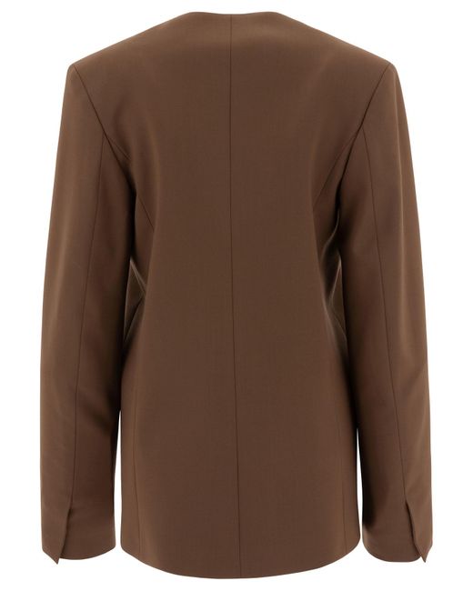 Loulou de Saison Brown Nodo Blazer Jacket