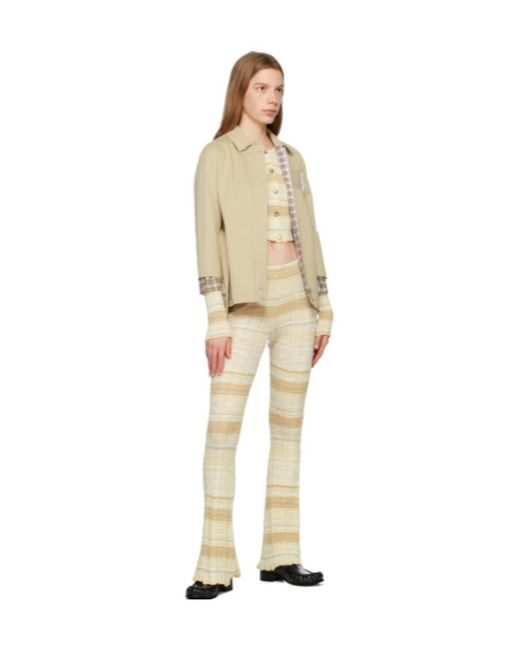 Acne Natural Striped Horn Casual Pants