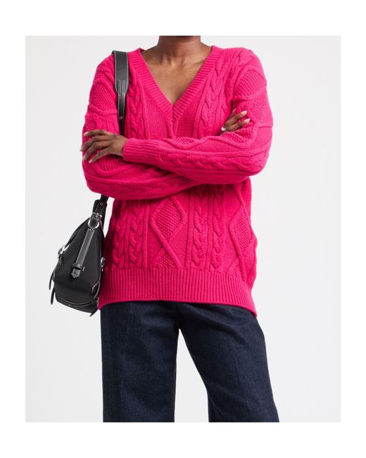 MAX&Co. Pink V-Neck Sweater