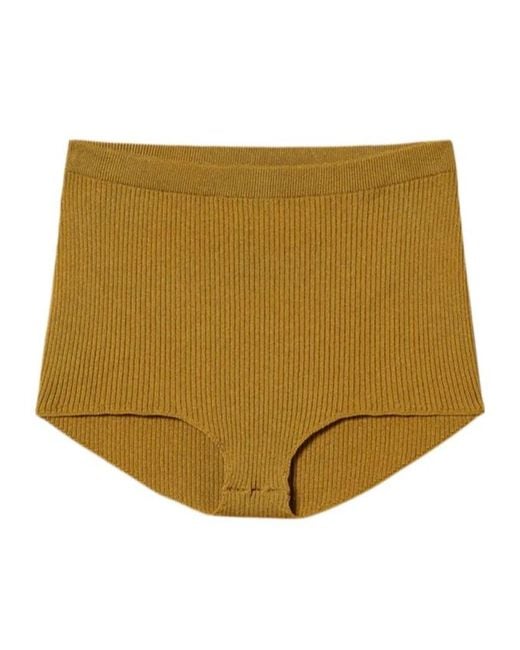 Twinset Natural Knitted Mini Shorts