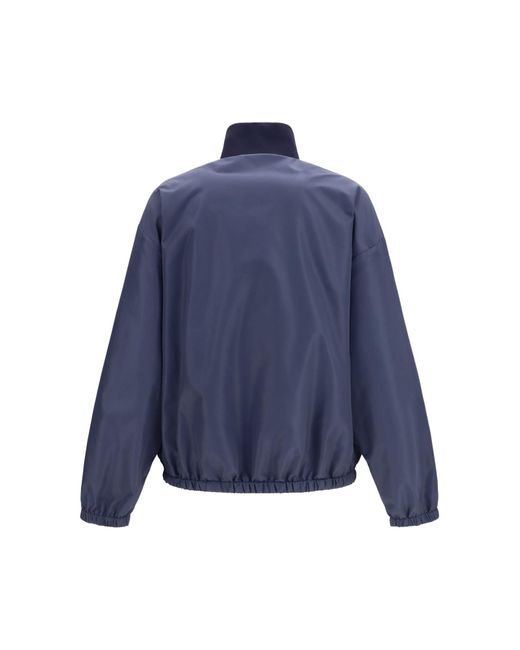 Miu Miu Blue Technical Fabric Blouson Jacket