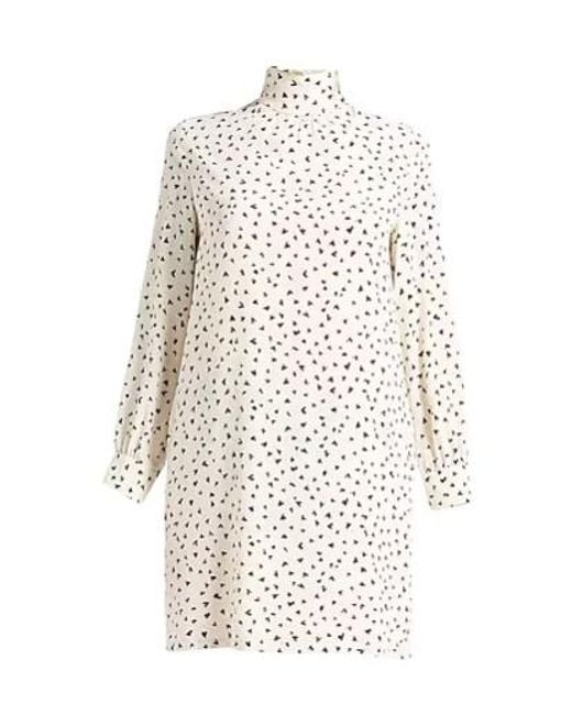 Max Mara White Two-Tone Long-Sleeve Dress