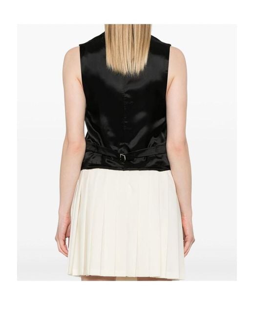 Miu Miu Black Striped Button-Up Gilet