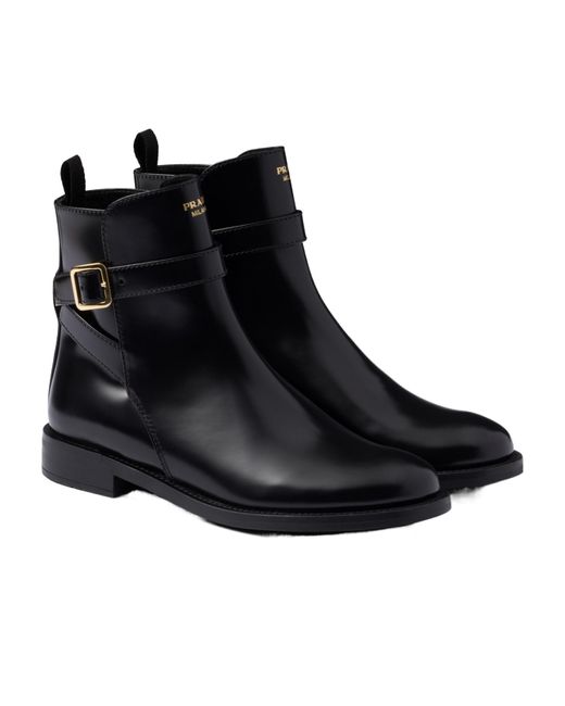 Prada Black Logo-Print Boots