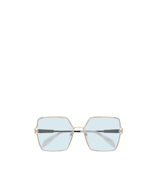 McQueen White Logo Sunglasses