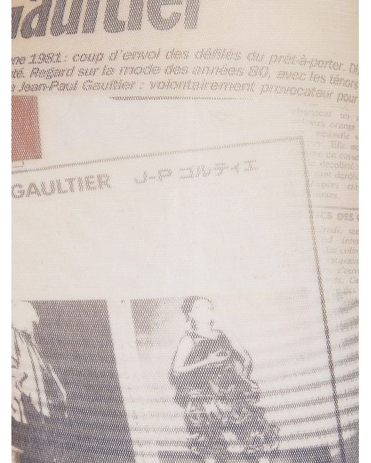 Jean Paul Gaultier Natural Newspaper Print Pants