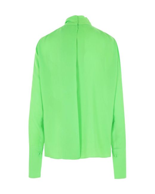 Tom Ford Green Long Sleeved Satin Blouse
