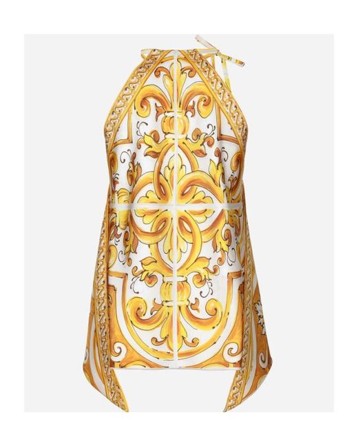 Dolce & Gabbana Yellow Sleeveless Tops