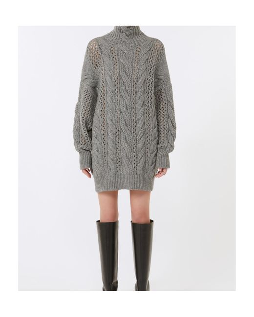 Sportmax Gray Roll-Neck Knitted Jumper