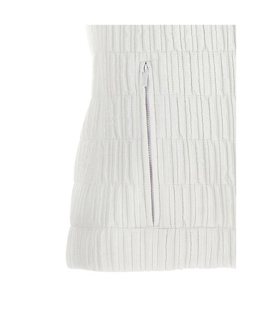 Ferragamo White Ferragamo Quilted Zipped Hooded