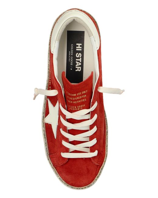 Golden Goose Deluxe Brand Red Hi Star Lace-Up Sneakers