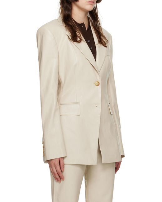 Nanushka Natural Single-Breasted Tailored Blazer