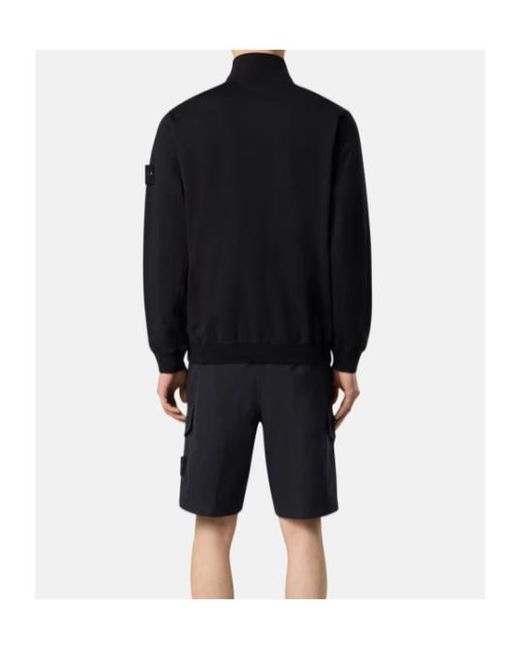 Stone Island Black Zippered Sweatshirt for men
