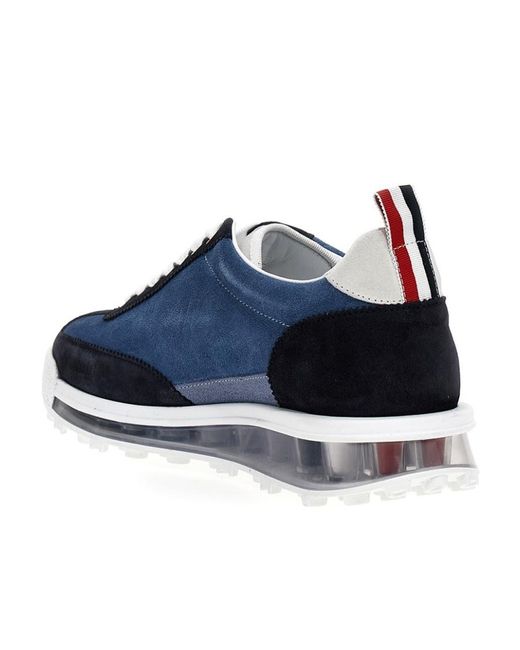 Thom Browne Blue Tech Runner Lace-Up Sneakers for men
