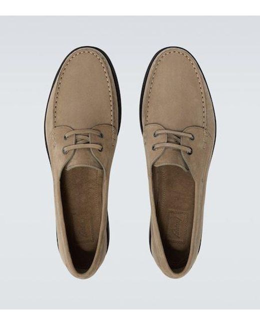 Brioni Brown Leather Derby Shoes for men