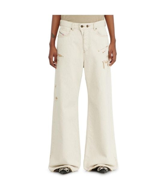 DIESEL White 1996 D-Sire Wide-Leg Jeans