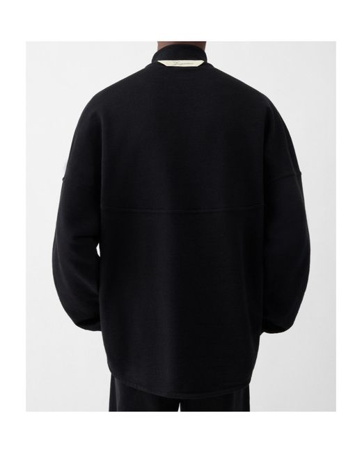 Jacquemus Black Rond Carre Half Zip Sweatshirt for men