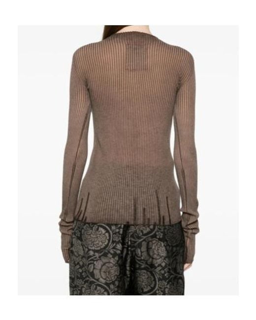 Uma Wang Brown Crew Neck Knitwear