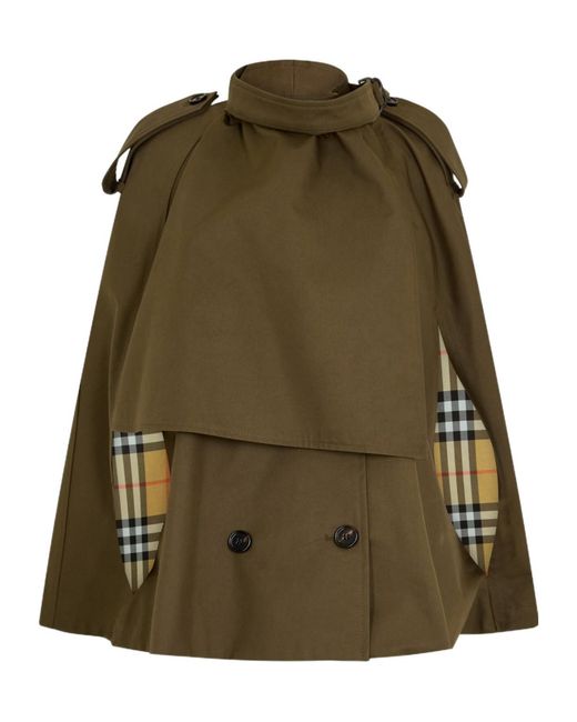 Burberry Green A Cape-Style Casual Jacket