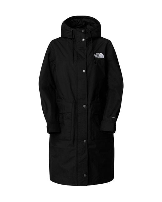 The North Face Black Hooded Long Rain Jacket