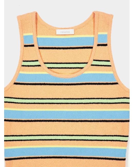 Rabanne Blue Rabanne Striped Knitted Tank Top