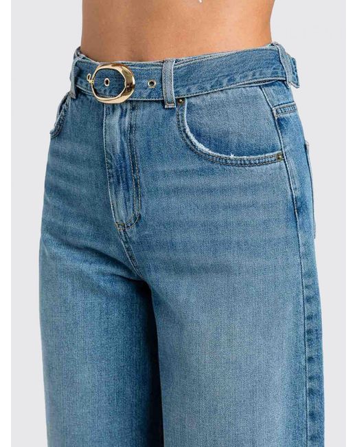 Twinset Blue High-Rise Wide-Leg Jeans