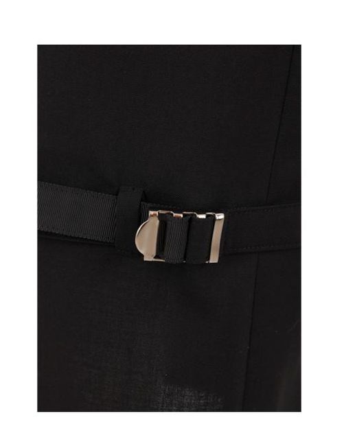 Sacai Black Straight-Leg Belted Cargo Pants