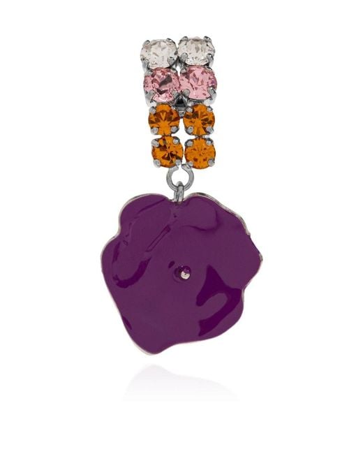 Marni Purple Floral Motif Earrings