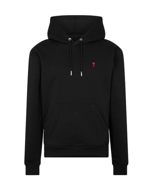 AMI Black Logo Hoodie for men