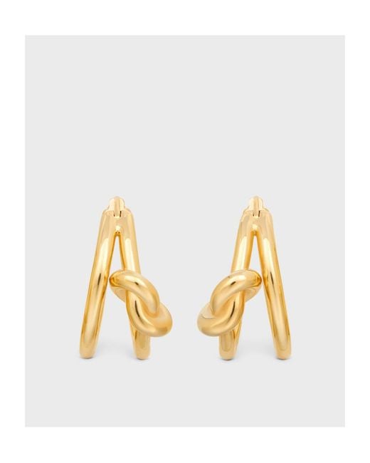 Céline Metallic Knot Double Hoops