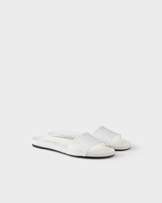 Prada White Slip-On Sandals